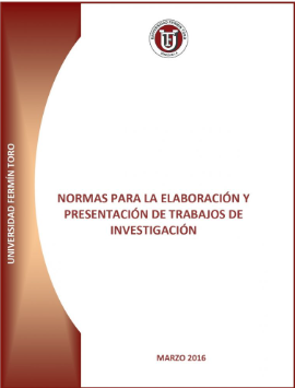 Portada Normas para la Elaboración y Presentación de Trabajos de Investigación